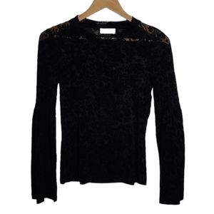 Altar'd State sheer lace top with bell sleeves size S